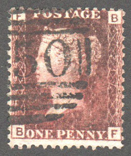Great Britain Scott 33 Used Plate 217 - BF - Click Image to Close